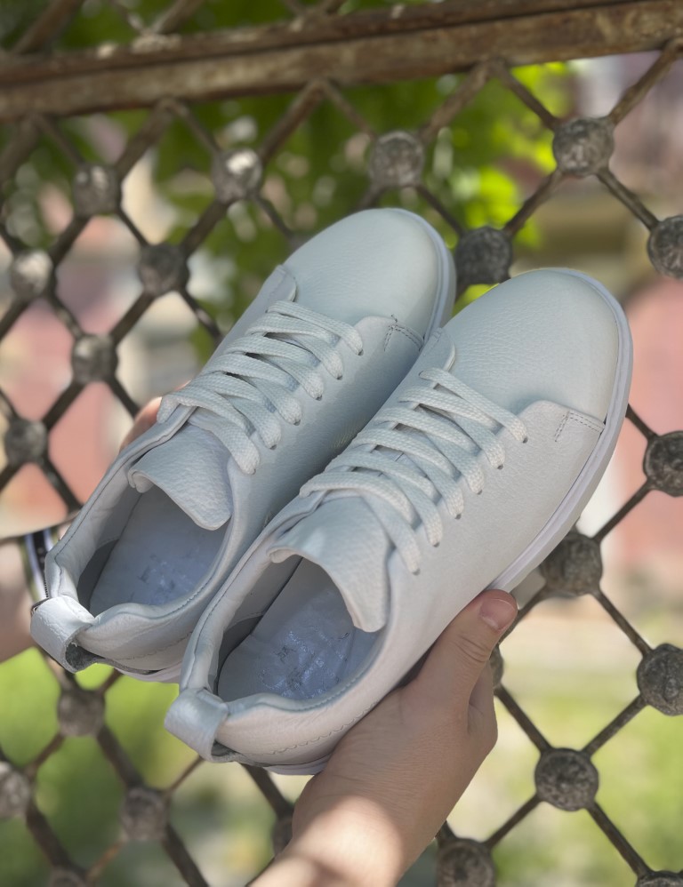 Ανδρικά λευκά δερμάτινα casual Sneakers HG175542W φωτογραφία